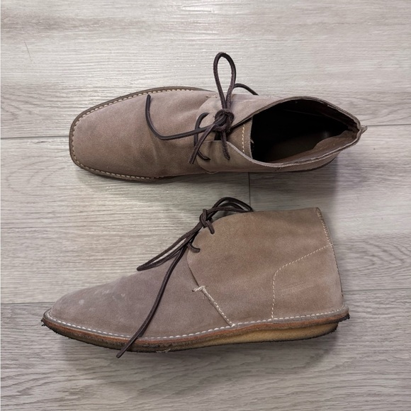 YSL Slp Desert Chukka Suede Leather Boots Sz 40.5 Mens US 7.5 Tan Classic Travel main image 11